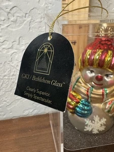 GKI / Bethlehem Glas Schneemann Weihnachtsschmuck - Bild 1 von 4