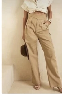 Pantalón cargo Banana Republic Heritage Explorer utilitario mezcla de lino caqui talla 10 nuevo con etiquetas - Imagen 1 de 12