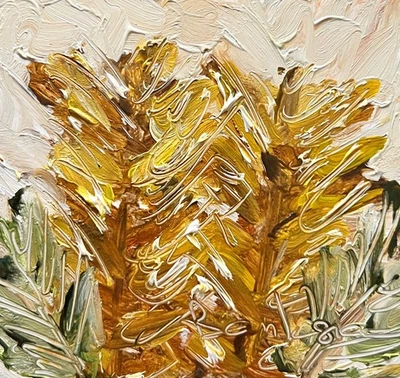"Pequeña pintura al óleo de Banksia 4"" arte botánico de flores y plantas nativas australianas" Foto 1 de 2