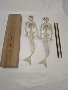 2 Sirenas Esqueleto Plástico 16 pulgadas Decoración Halloween Articulado Nuevo - Imagen 1 de 2