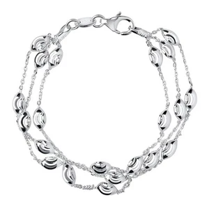 LINKS OF LONDON Damen Silber Armband Kette Essential Perlen 3-reihig NEU UVP140 - Bild 1 von 1