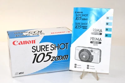 Canon Sure Shot 105 Zoom 35mm Point & Shoot Film Camera Manual & Box ONLY! - Image 1 of 3