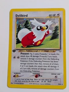 Delibird 5/64 Pokemon Neo Revelation Holo Rare 1st Edition MP - Picture 1 of 2