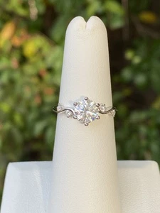 Beautiful 1 Ct Moissanite Vining Ring Size 6 Engagement Anniversary Ring - Picture 1 of 11