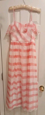 Vestido para mujer Shannon Rodgers para Jerry Silverman años 60 rosa y blanco de gasa Foto 1 de 4