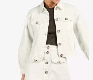 Ted Baker Ivory Consse giacca cropped relaxed fit giacca denim donna taglia 4 - Foto 1 di 7