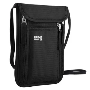 Travel Pouch Neck Wallet Family Passport Holder Organizer Case with RFID Bloc... - Picture 1 of 8