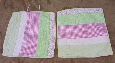 Company Kids Set 2 fundas cuadradas almohada con flores a cuadros rosa y verde patchwork Foto 1 de 4