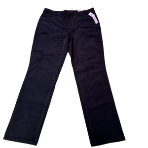 NEW Talbots Black Corduroy High Waist Straight Leg Pants Sz 16 - Picture 1 of 6