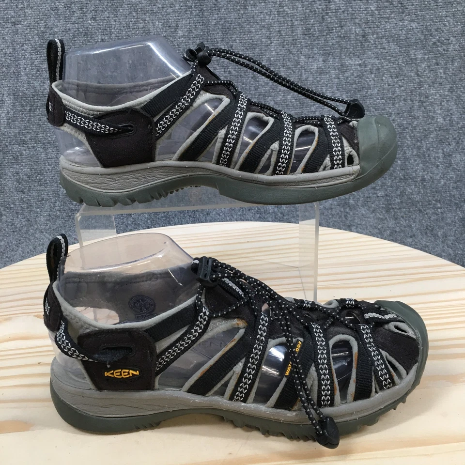 Sandálias Keen femininas 8 sussurros esportivas biqueira fechada pescador preto cinza impermeável - Imagem 1 de 4