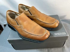 Kenneth Cole Reaction Light Brown Slip On Flat Square Toe Loafers Mens Sz 9.5/39 - Picture 1 of 7