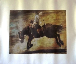 Walt Spitzmiller - Das Rodeo bemalt - seltene Vintage Farbkunst Lithographie - Bild 1 von 6