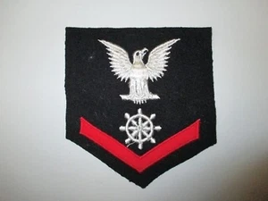 E0117s WW2 US Navy Rate Blue Quartermaster 3rd Class Crow IR34A - Picture 1 of 3