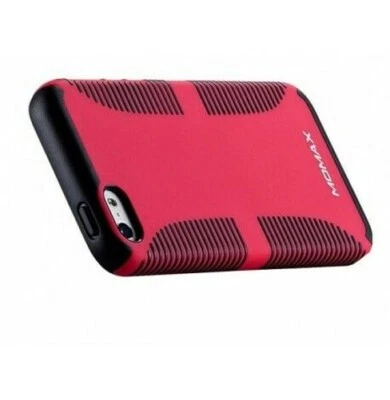 MOMAX - Funda Trasera Intercambiable 2 en 1 para iPhone 5 5S SE Roja y Negra + Foto 1 de 2
