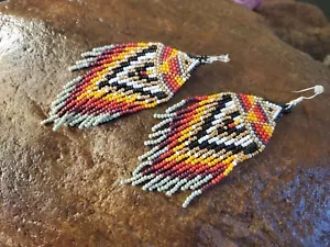 MYRA BAG Vibrant Fiesta Beaded Fringe Boho Native SouthWestern Aztec Earrings - Picture 1 of 4