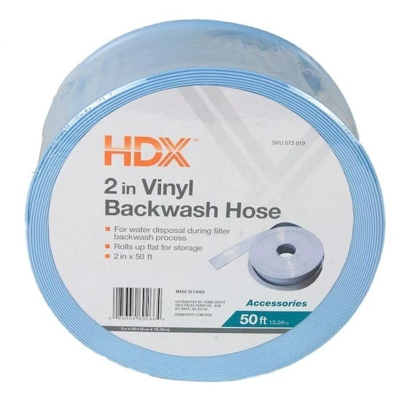 HDX 50ft X 2in Backwash Hose Roll Swimming Pool Filter Water Discharge Accessory