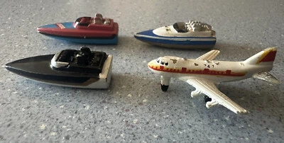 Vintage Micro Machines Lot 3 Boats 1 Plane Gallob Barbie GI Joe  - Image 1 of 2