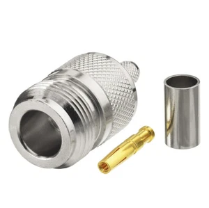 N Type Female Crimp Solder Connector for RG58 LMR-195 RG400 RG142 Cable - Picture 1 of 3