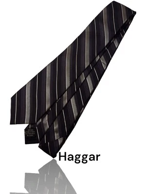 Haggar Silk Necktie, 58" X 3", Multicolor Striped. NB-8 - Image 1 of 4