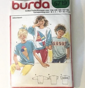 5719 Burda Stranger Things Style Girl's Sweatshirts - Size 6 to 11 Junior Girl - Picture 1 of 2