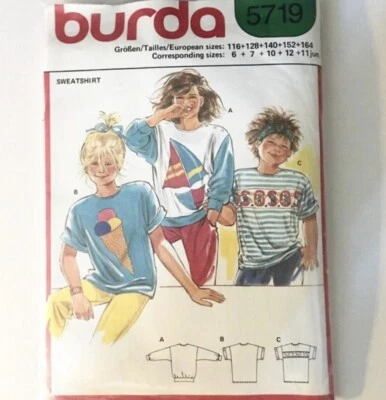 5719 Burda Stranger Things Style Girl's Sweatshirts - Size 6 to 11 Junior Girl - Image 1 of 2