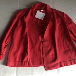 89th + Madison Red Pink Crop Shrug Cardigan Sz M New A1207 - Picture 1 of 4