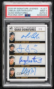 2020 SP Signature Edition Legends /5 Mario Lemieux Jaromir Jagr PSA 9 MINT Auto