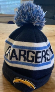 Los Angeles Chargers Gorra Gorra Azul Blanco Puño Tejido Pom NFL Fútbol Gorro Para Hombres - Imagen 1 de 9
