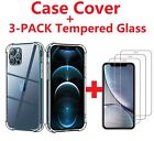 Case + 3 Screen Protector iPhone 13 11 12 Pro Max XR X 6 7 8 Plus SE Clear Case