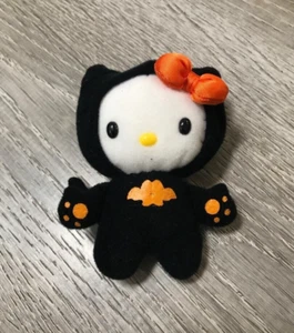 Vintage Nakajima SANRIO Hello Kitty Plush Bat 3.5" Halloween Costume Orange Bow - Picture 1 of 2