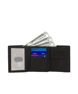 KIDS BOYS SLIM  COMPACT FLAP ID AND COIN POCKET TRIFOLD WALLET BLACK - Picture 1 of 10
