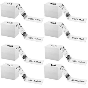 Immuson 4x6 Thermal Labels, 8 Pack of 8000 Folding Labels for Zebra Rollo MUN... - Picture 1 of 5