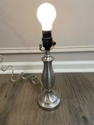 Luminaire Silver Nickle Brushed Corded 120V 60Hz 60 Watt Desk Lamp w/ Round Base - Image 1 of 4