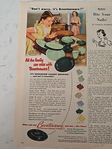 1951 Boonton Molding Boontonware Mid Century Teller Geschirr Vintage Werbung - Bild 1 von 1