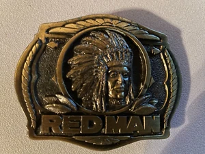 Red Man Tobacco Belt Buckle The Great American Buckle Co. USA Pinkerton Tobacco - Picture 1 of 3