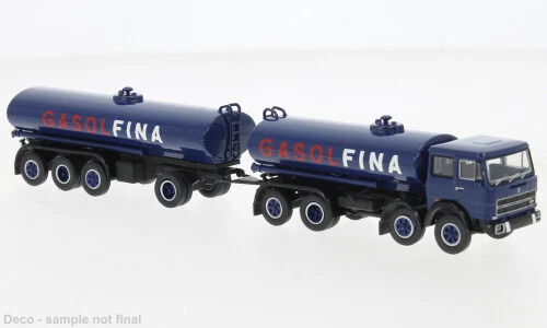 Brekina 58554 - 1/87 Fiat 691 Millepiedi Gasol Fina Camion Cisterna 1970 - Neu