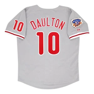 Darren Daulton 1997 Philadelphia Phillies Jackie 50th Home & Road Men's Jersey - Picture 1 of 10
