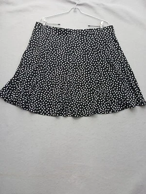 Falda Susan Graver Mujer L Negra Blanca Lunares Acampanada Elastizada Oficina Informal Foto 1 de 4