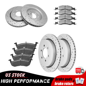 For Ford Expedition Lincoln Navigator Front Rear Disc Rotors Ceramic Brake Pads