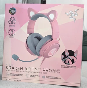 Razer Kraken Kitty V2 Pro Wired RGB Headset with Interchangeable Ears (Quartz) - Afbeelding 1 van 2