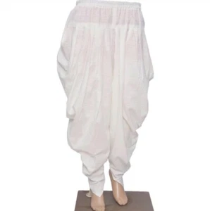 Indian Punjabi Dhoti Salwar Women's Shalwar Off-White Casual Dhoti Pants - Picture 1 of 4