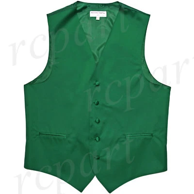 New Men's Formal Tuxedo Vest Waistcoat only solid Emerald Green wedding prom - Image 1 of 2