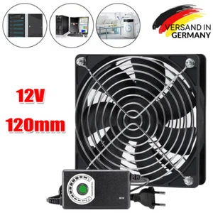 PC Ventilator lüfter 120mm 12V Leise PC Gehäuselüfter Einstellbare Fan Schwarz - Bild 1 von 19