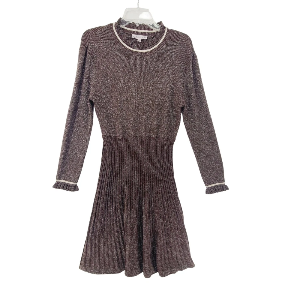 Vestido Suéter Nanette Lepore Nanette By Gabriella Manga Larga Midi Marrón Talla XL Foto 1 de 4