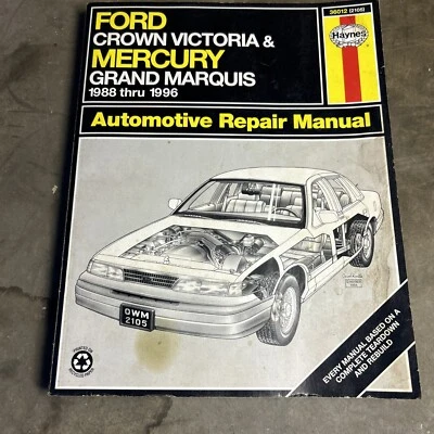 :) Manual de reparación Haynes 36012 Ford Crown Victoria Mercury Grand Marquis 1988-1996 Foto 1 de 4