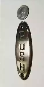 SCHIEBE Tür oder Glocke Schild antik Stil Art Deco POLIERT massiv Messing 4" #F12s - Bild 1 von 5