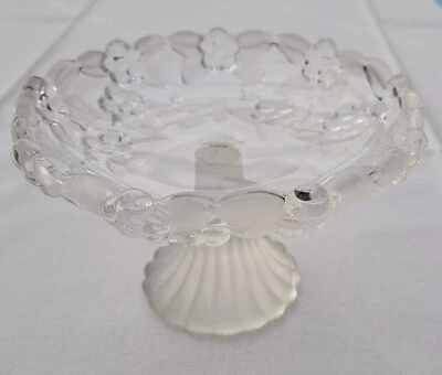Dekorative Glasschale auf Fuß für Knabbereien Gebäck Süßigkeiten 70er Jahre - Bild 1 von 2