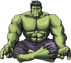 Meditating Incredible Hulk Iron On Transfer - T-Shirt + Light & Dark Fabrics #3 - Picture 1 of 2