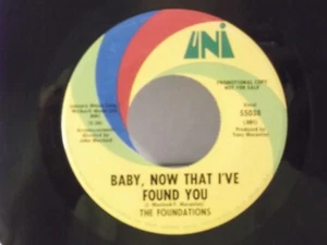 The Foundations,UNI"Baby, Now That I've Found You",US,7"45,1968 PROMO soul, Mint - Imagen 1 de 2