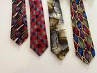 J. Garcia Abstract Print Silk Neckties lot of 4